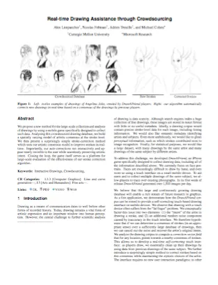 First page of the Real-Time Drawing Assistance paper